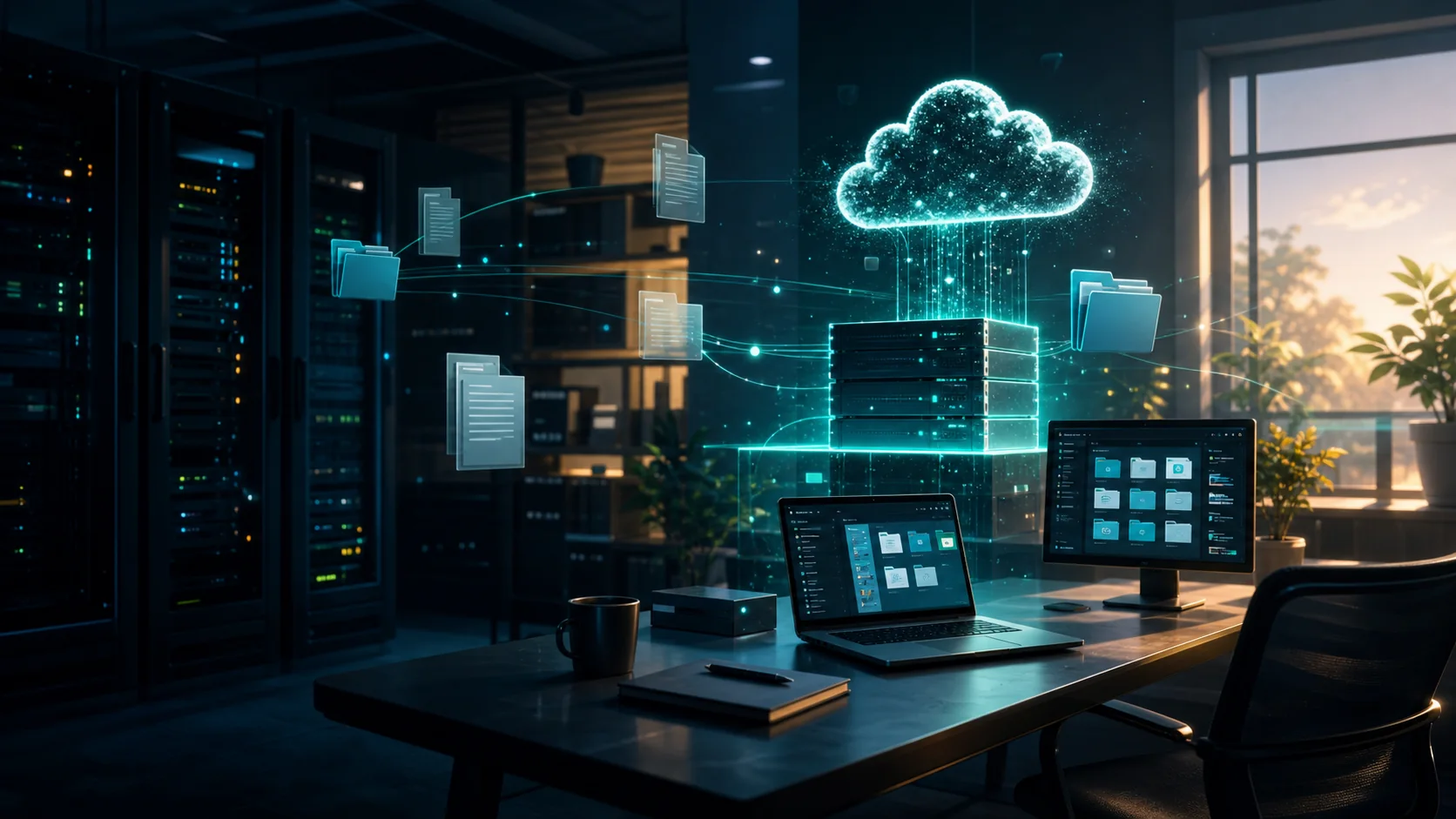 Eigene Cloud mit Server und Arbeitsplatz